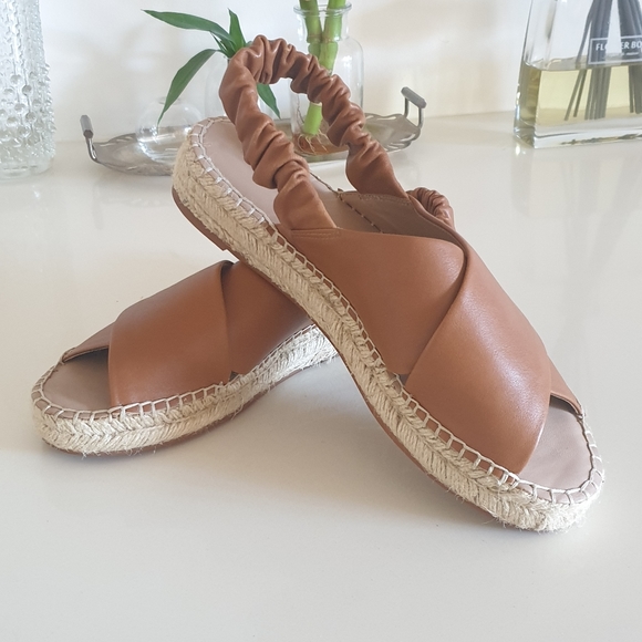 Witchery Shoes - Witchery tan leather espadrilles